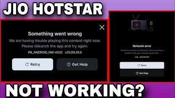 Jiohotstar Something Went Wrong Problem | Jio Hotstar Network Error Problem | JioHotstar Not Working