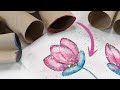 How to paint with toilet rolls  easy watercolour tulip  tutorial