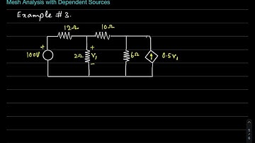 Mesh Analysis of Networks with Dependent Sources- Example 3