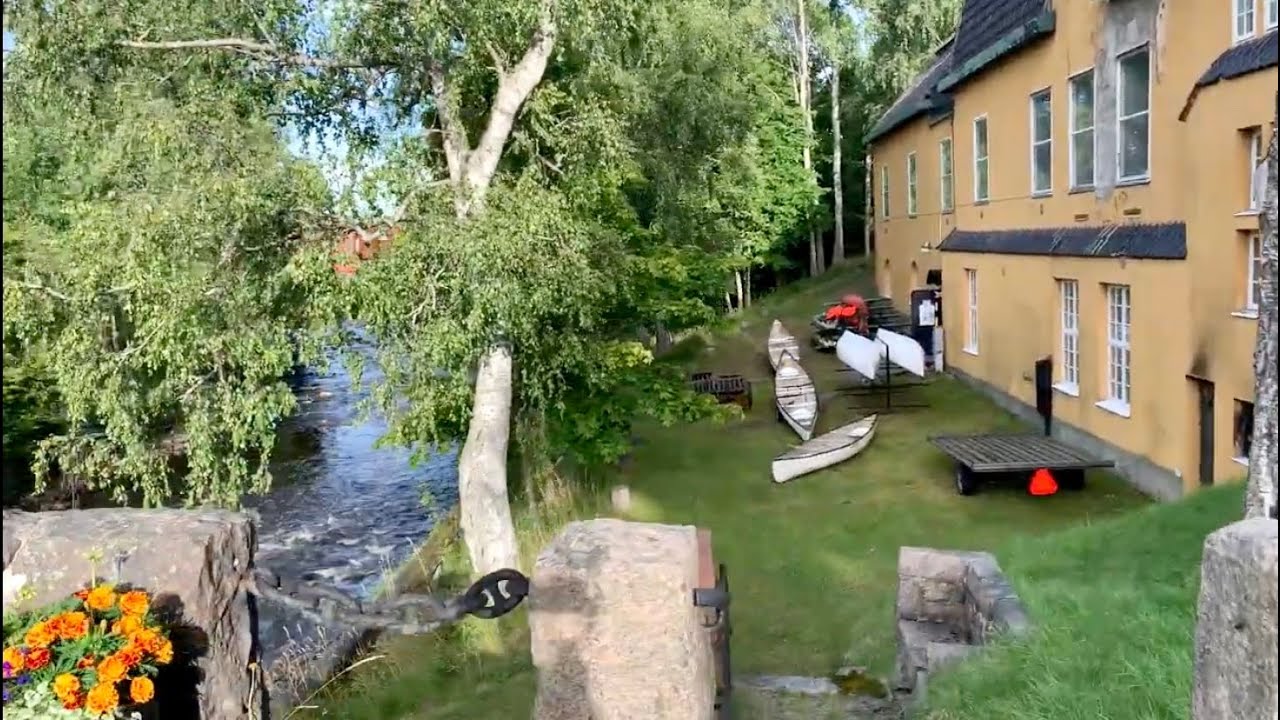 Sweden Walks: Strömsbruk. 4k, natural sound walk by the river