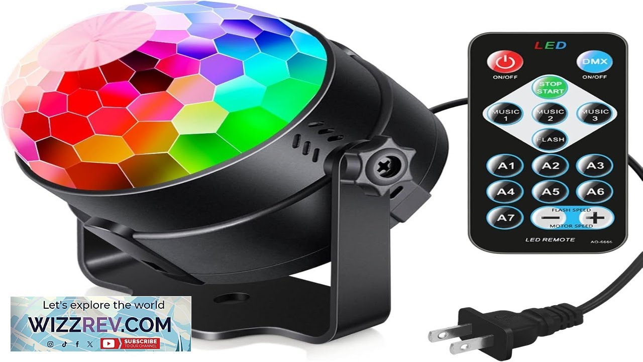 Luditek Sound Activated Party Lights with Remote DJ Lighting Disco Ball Strobe