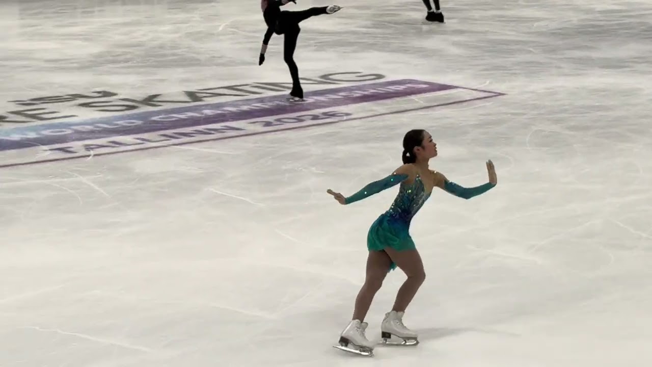 2026 Junior Worlds Mao Shimada JPN free program practice Tallinn, EST 07/03/2026
