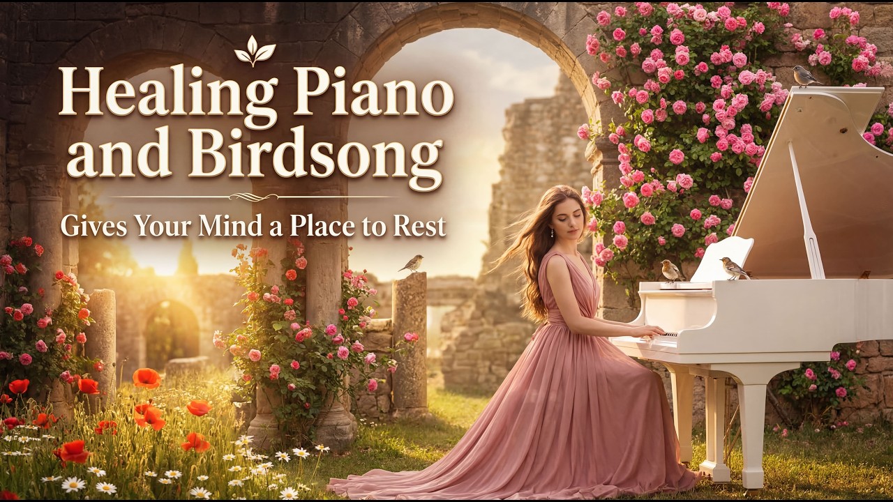 Relaxing Piano and Birdsong - Gives Your Mind a Place to Rest - Healing Flowers and Nature for Peace