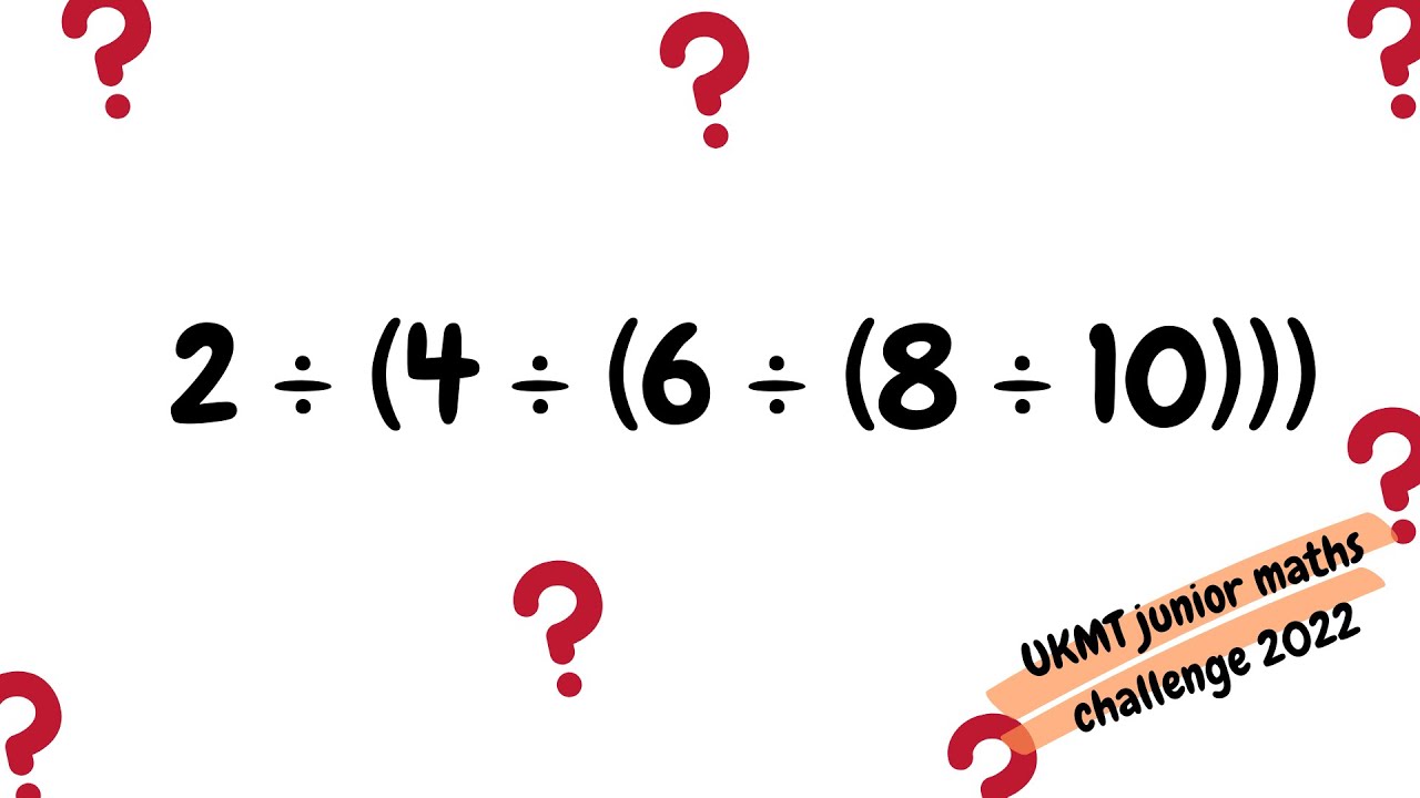 UKMT junior maths challenge 2022 [1 question] - YouTube