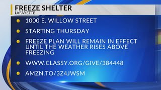 Catholic Charities of Acadiana announces freeze shelter plan for the homeless