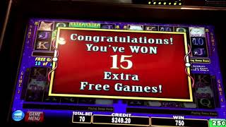 Handpay on 25 cent Kitty Glitter multiplay - with retrigger!