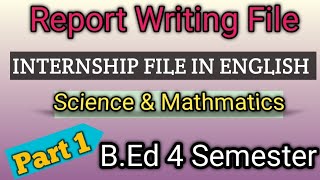 Mathematics & Science Report Writing File In English || mathematics science inenglish bed