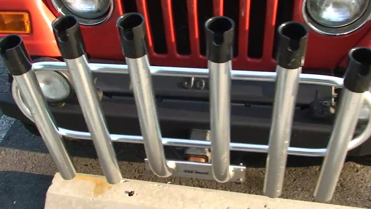 SWEET FISHING ROD HOLDERS ON A JEEP WRANGLER 