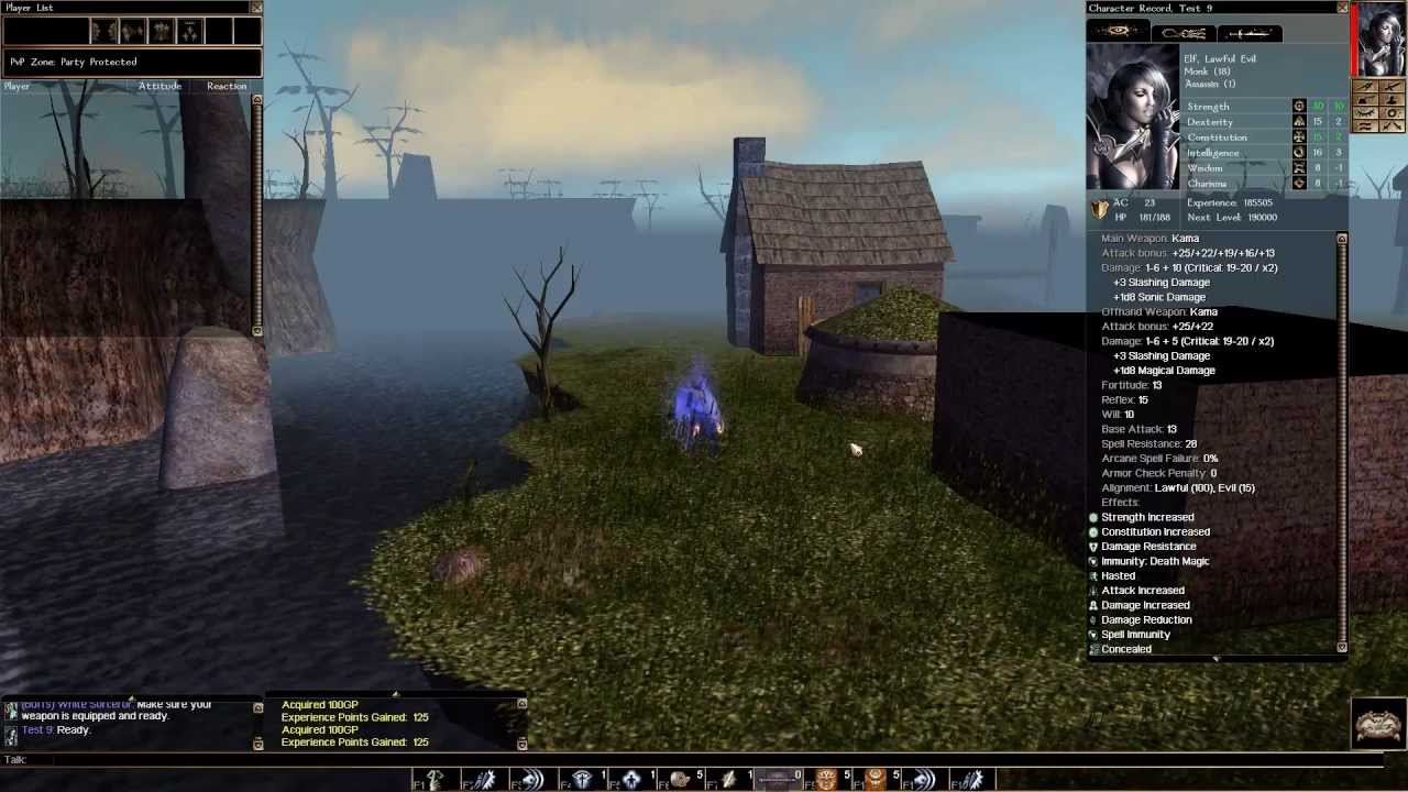 NWN, Team PvP Server: Alestorm LotR, Class: Monk(Two-Weapon Fighting, Weapon: Kama), PvM 17