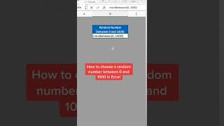 random number b/w 0 to 1000 #shortvideo #skills #exceltutorial #excel #gtechskills #computershortcut