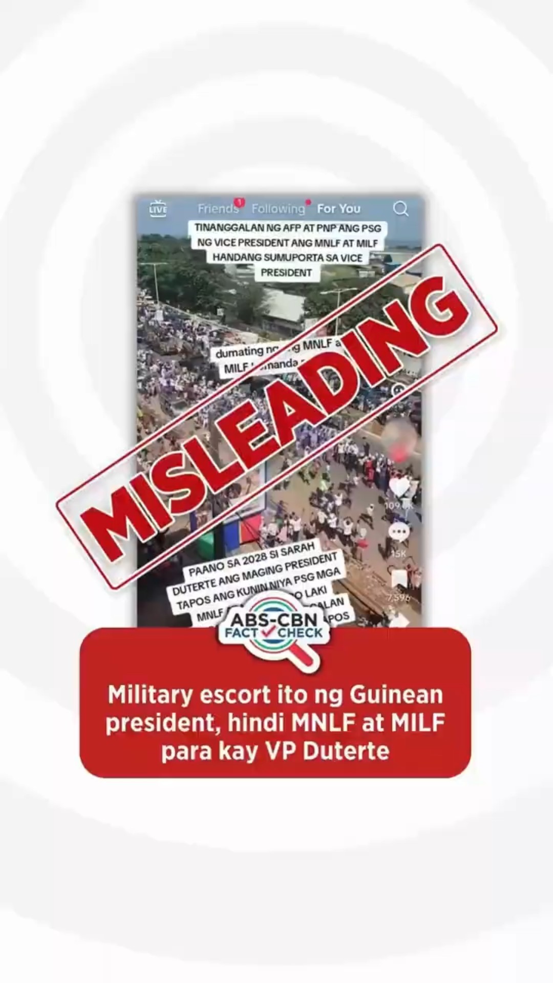FACT CHECK: Military convoy sa Guinea ang umano’y MNLF, MILF na security support para kay VP Duterte