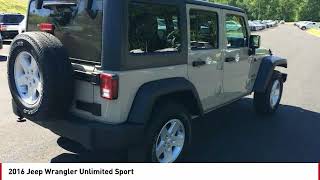2016 Jeep Wrangler Unlimited Sport Used P0557