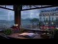 Cozy Rainy Study Room by the Sea 🌧️ Rain &amp; Thunder Sounds for Focus, Relaxation, Study