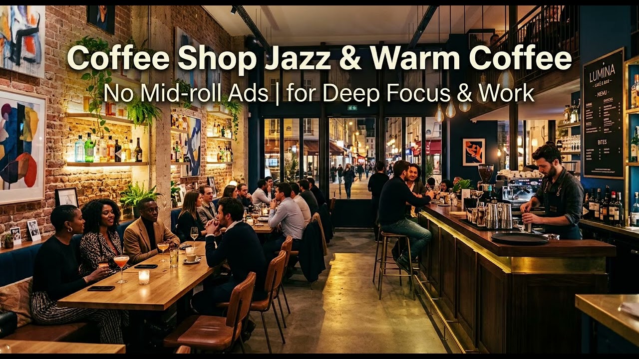 Assista a No Mid-roll Ads | Coffee Shop Jazz & Warm Coffee for Deep Focus & Work no YouTube Assista a No Mid-roll Ads | Coffee Shop Jazz & Warm Coffee for Deep Focus & Work no YouTube
