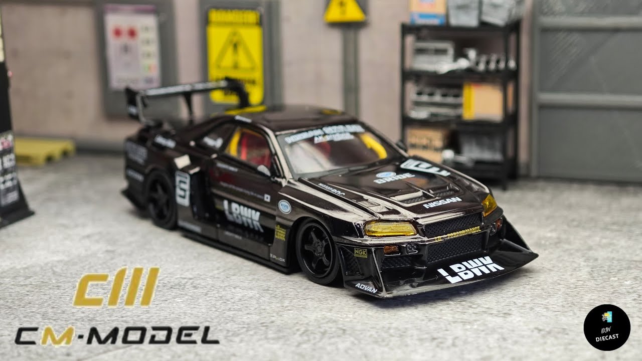 CM Model 日産GT-R LB-ER34 LBWK (シルバーブラック) Nissan Skyline ER34 LBWK LB Super Silhouette Black Chrome by