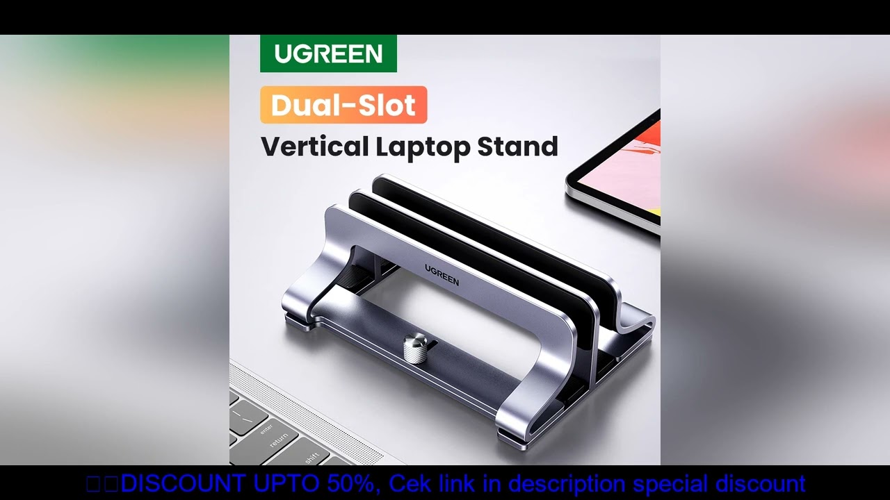 UGREEN Vertical Laptop Stand Holder For MacBook Air Pro Aluminum Foldable Notebook Stand Laptop Supp