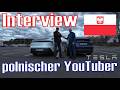 Interview mit polnischem E Auto Youtuber in Zielona Gora der ein Tesla Model Y fährt