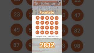 Lotomania Resultado 2832