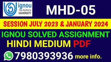 MHD 5 Solved Assignment 2023-24 Hindi, MHD 5 Solved Assignment 23-24, MHD-05 Assignment