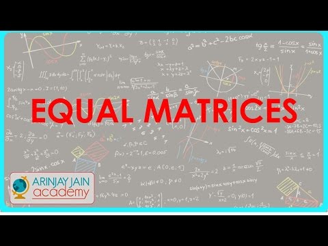 Equal matrices - Matrices - Maths