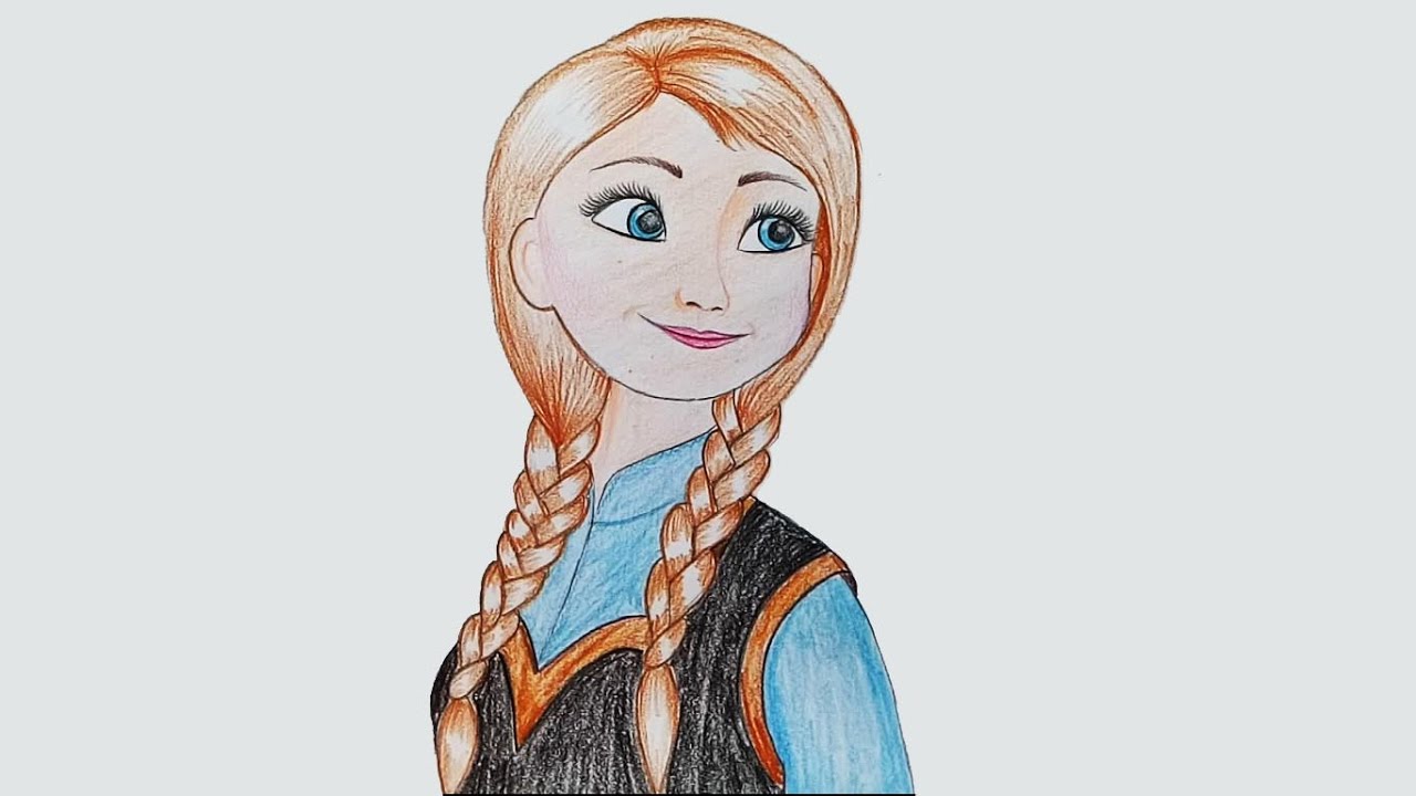 How to draw Anna ( Frozen) step by step (very easy) - YouTube