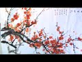 Chinese painting freehand brushwork : Peach blossoms Flower