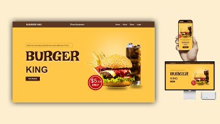 Responsive Burger Website Part 1 | Burger Website Navigation and Home Page