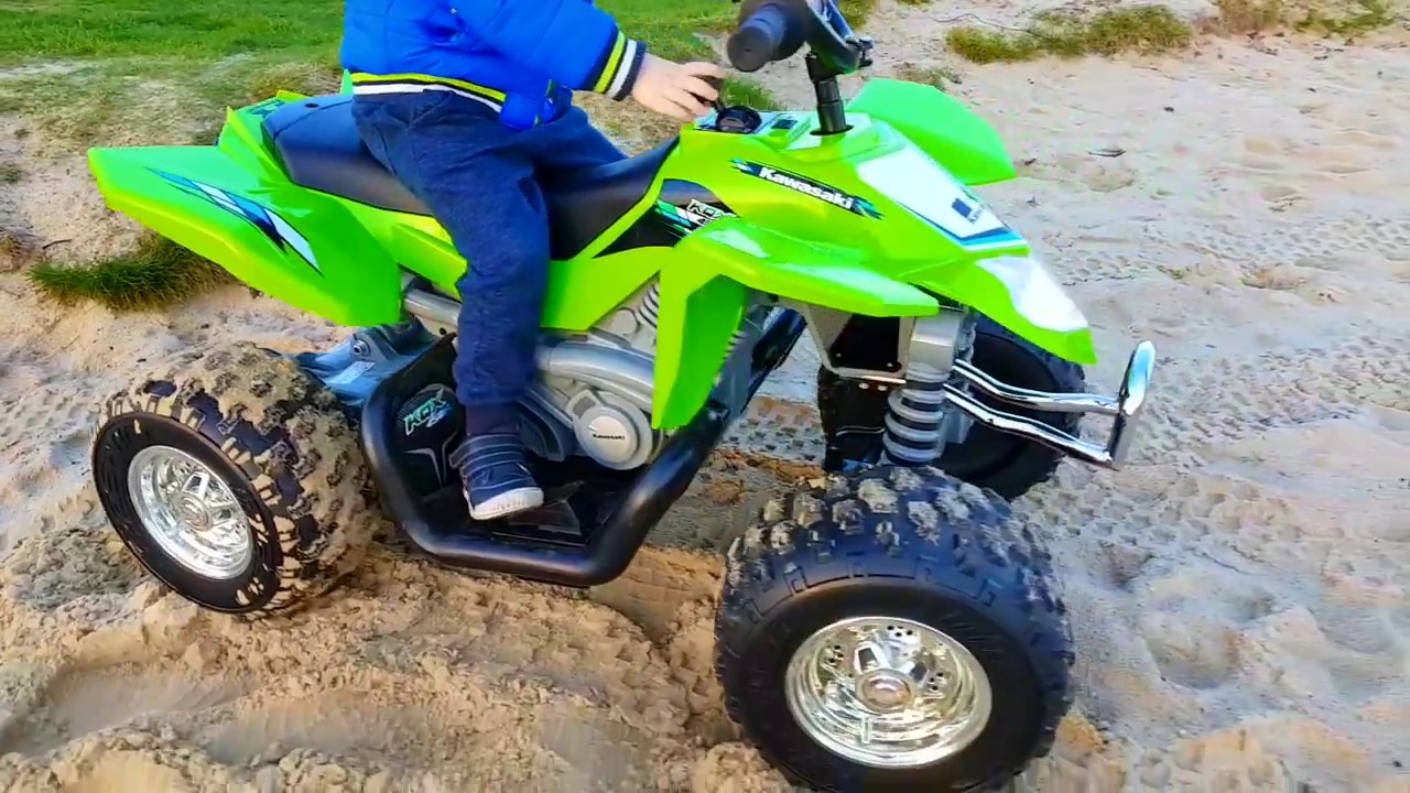 Biggest Kawasaki Ride on Sand Race Power Wheels - YouTube