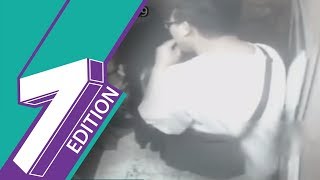 Pervert Sniffs And Tastes Ladys Hair In Elevator