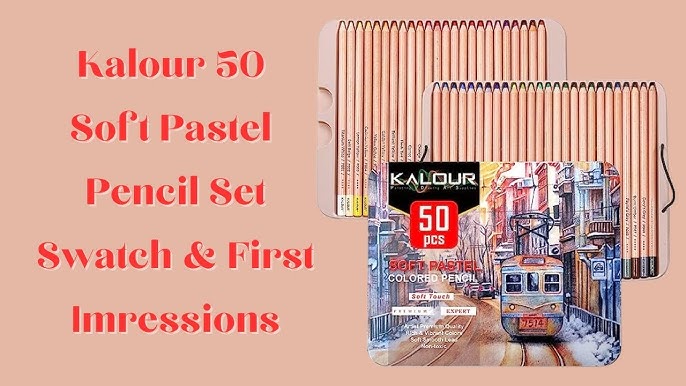 KALOUR Macaron Pastel Colored Pencils,Set of 50 Colors,Artists Soft Core,Ideal for Drawing Sketching Shading,Coloring Pencils