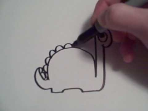 How to Draw a Cartoon Dinosaur