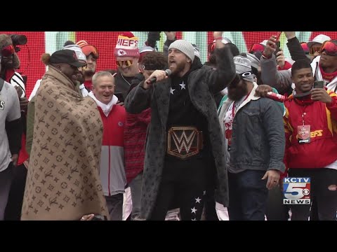 RAW-VIDEO:-Kansas-City-TE-Travis-Kelce-excites-the-crowd-at-the-Chiefs-Championship-Rally