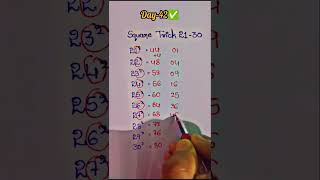 Day-42/100 days challenge 📚📈🎯✨💫... Square Trick 21-30.#shortsviral #shortvideo #motivation