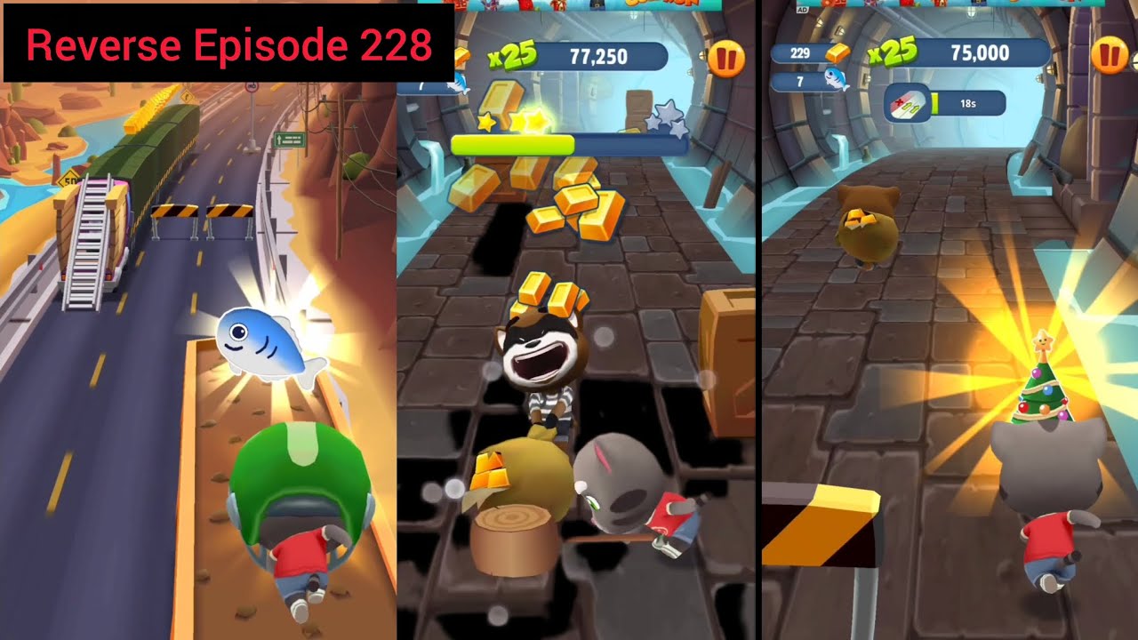 Talking Tom Gold Run Cool Reverse Android gameplay Walkthrough Episode 228