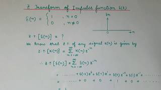 Z transform of Impulse function.