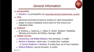 Robotics 2 - Prof. De Luca  Lecture 01 part 1 (24 Feb 2020)