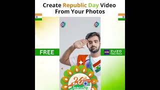 Republic Day Video Maker & Editor App | Free Application | Download Video Status Maker App - Zuzo screenshot 1