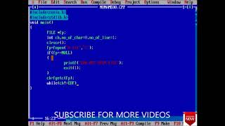 C PROGRAM TO COUNT NO OF CHARACTERS AND LINES IN A TEXT FILE-106