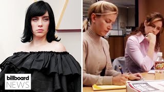 Billie Eilish Recreates ‘The Office’ Scene With Jenna Fischer \& Angela Kinsey | Billboard News