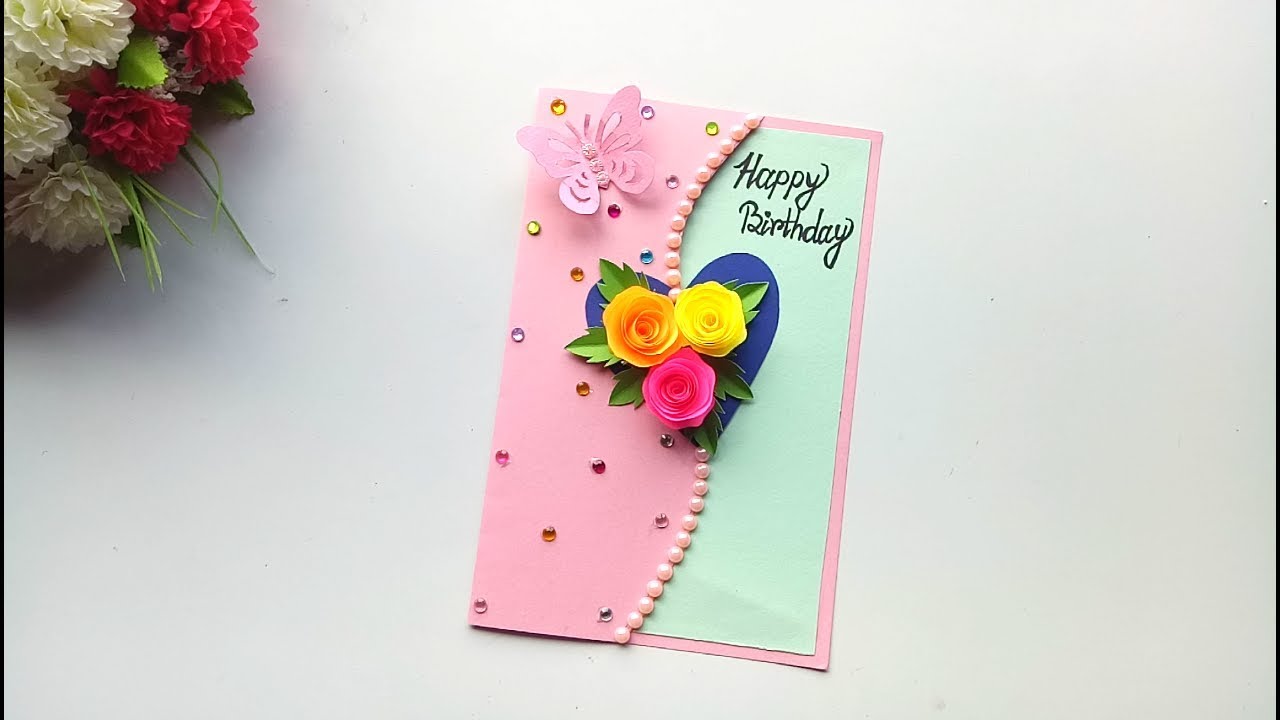 Beautiful Handmade Birthday card//Birthday card idea. - YouTube