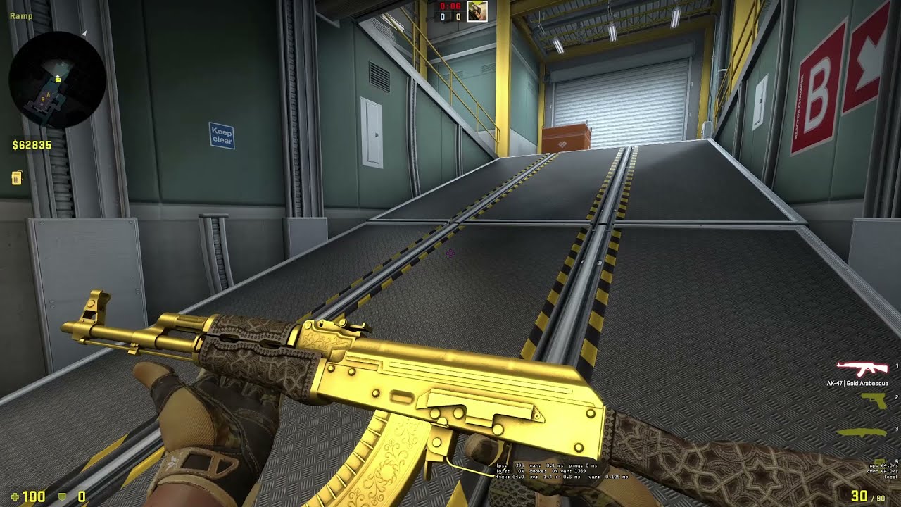 AK47 Gold Arabesque Mw. / Arid Gloves Ft. (Gold CSGO Combo) Ingame