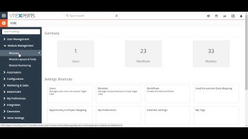 Vtiger 7 Hiding and Unhiding Modules