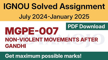 IGNOU MGPE 007 Solved Assignment 2024-25 PDF Download | English Medium | Vidyamojo