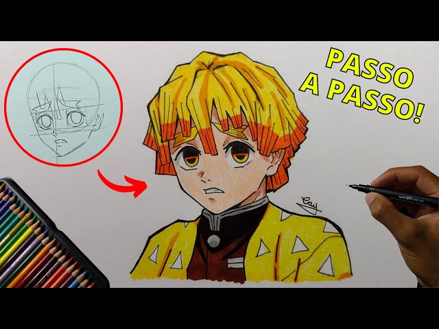 Como desenhar o Zenitsu #zenitsu #zenitsuagatsuma #fypシ #viral #desenh