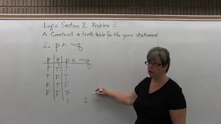 MTH 125: Logic Section 2 Problem 2 - Mathematics with Susan McCourt Profile