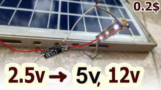how to 3v to 5V, 9v,12v boost converter   use solar battery, Lithium ion