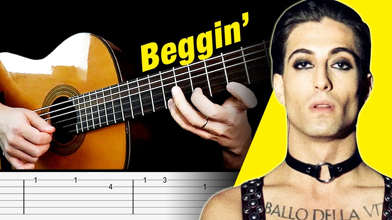 Beggin Guitar Tabs | Tutorial | Maneskin (Damiano's Vocals)