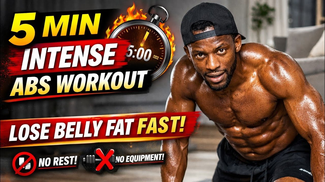 5 MIN INTENSE ABS WORKOUT 🔥 | Lose Belly Fat Fast | No Rest, No ...