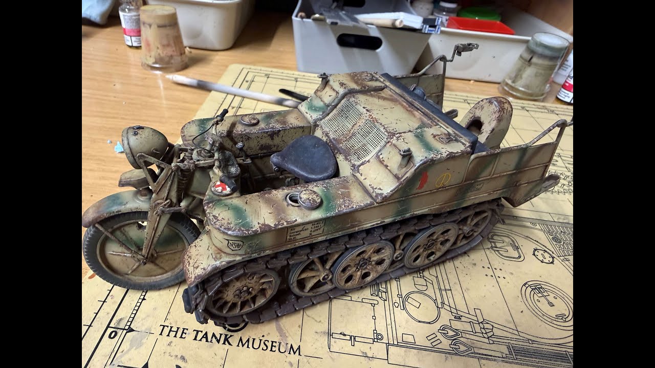 building freedom model kit 1/16 sd.kfz.2 kettenkraftrad part 6 we get this little devil finished