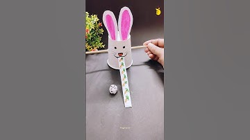 Diy Feed the Rabbit Counting Activity Video🐰🥕Easy Kids Craft🪀😱#shorts #trending #funny #craft #kids